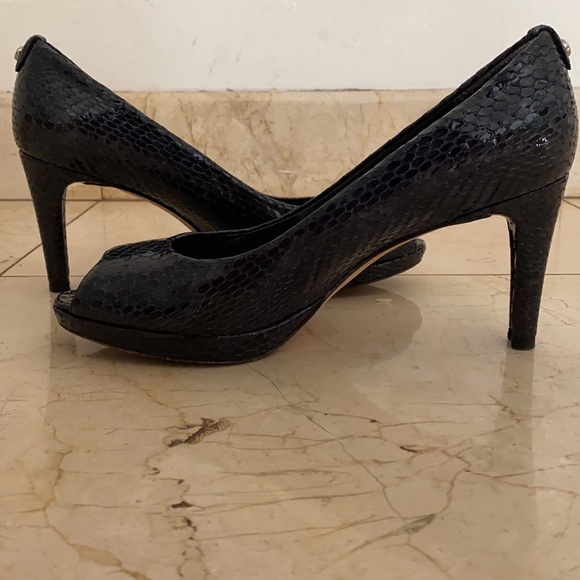 Stuart Weizmann Logoplainfield Sea Crystal Snake Navy Heels - Picture 8 of 8
